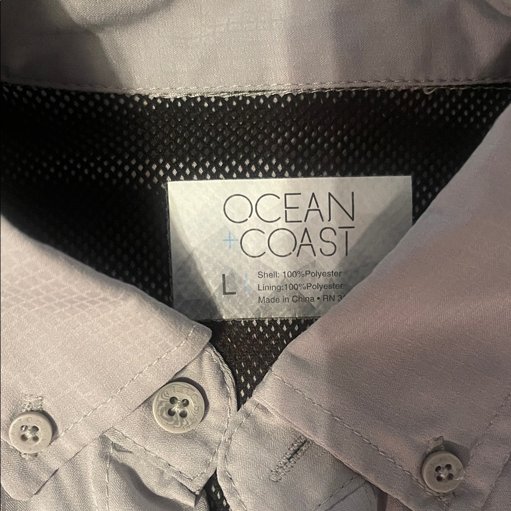 NWOT Youth Light Gray Casual Button Down Shirt - Picture 2 of 4